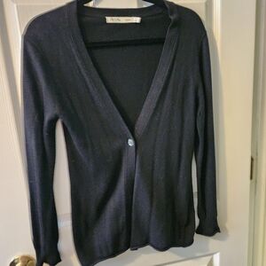 Ann Taylor Black V-Neck Cardigan